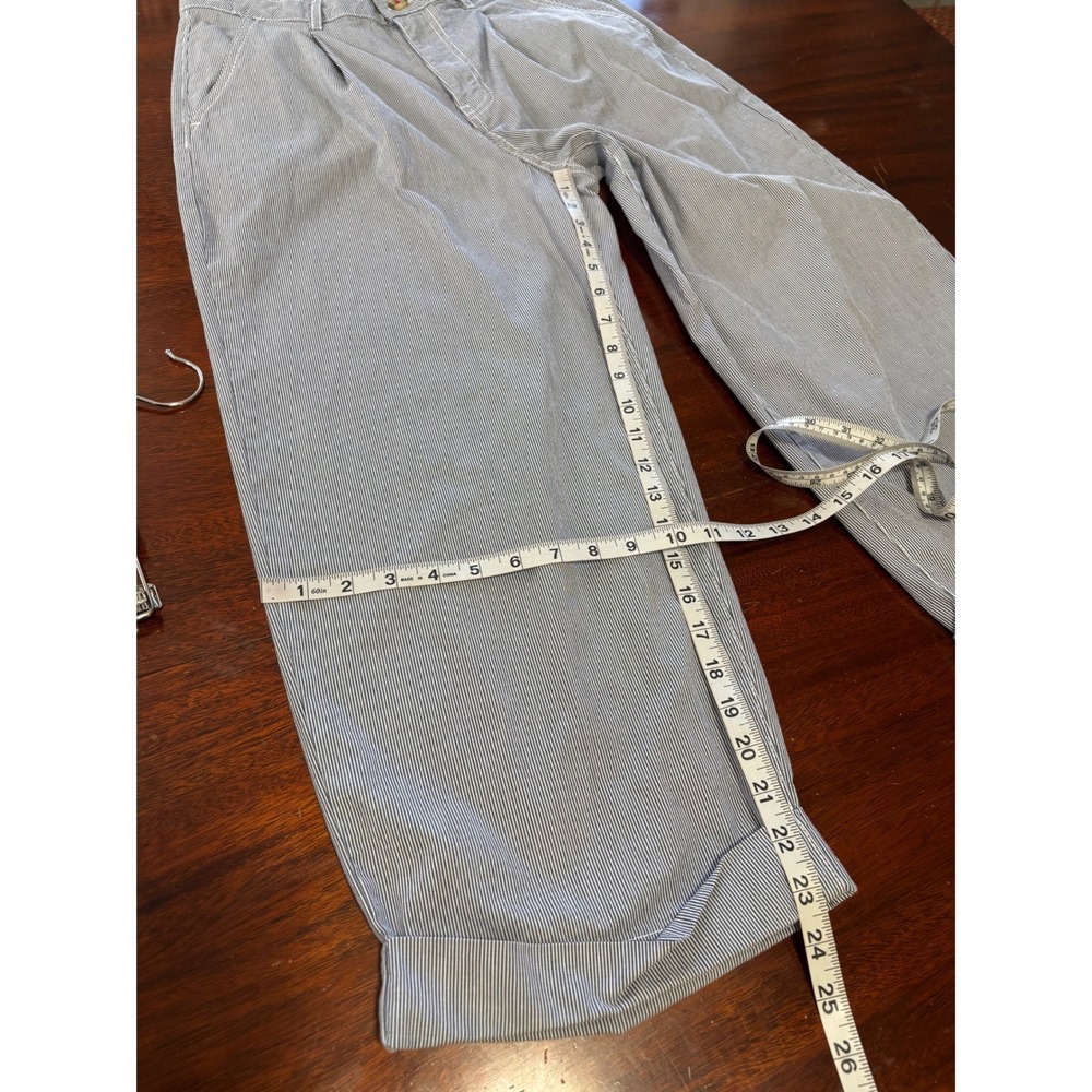 Tommy Hilfiger Womens Seersucker Wide Leg Crop Pants 10 Preppy Nautical Coastal - Picture 6 of 8